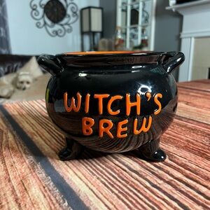 Black and Orange Witch's Brew Cauldron
